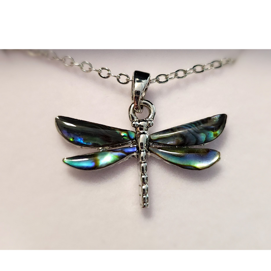 Nature's 1 chain with an abalone dragonfly pendant