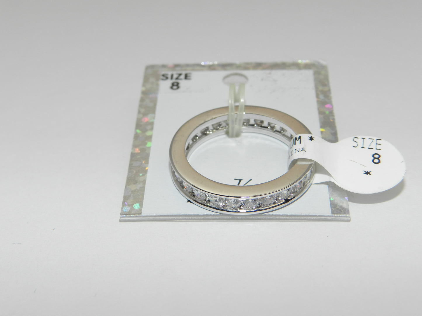 Bria Kate Stainless Steel Wedding Ring With Multiple Stones