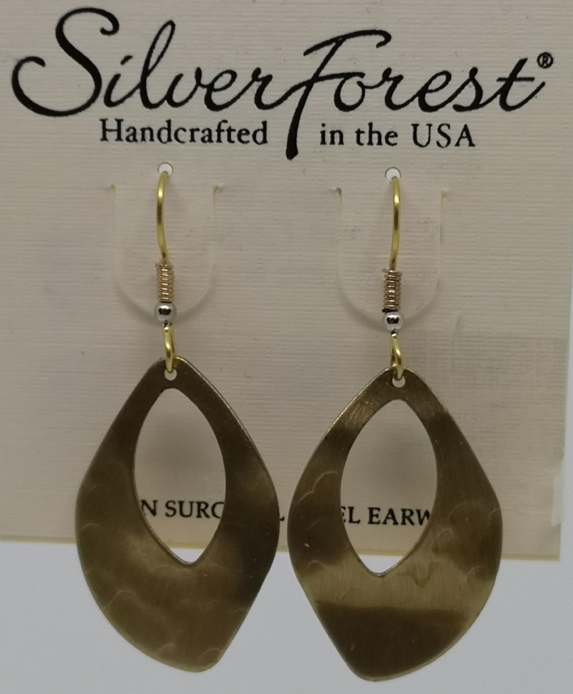 Silver forest 18kt gold plated large oval earrings Stoneman's