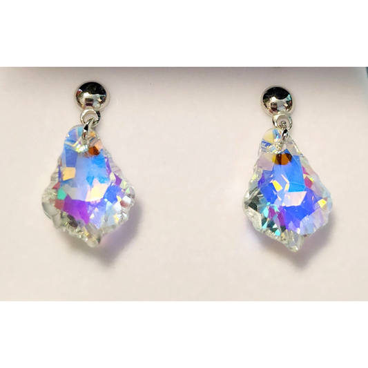 Wheeler gemstone white and multi color teardrop studded base metal earrings