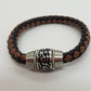 Genuine leather stainless steel magnetic clasp bracelet