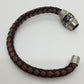 Genuine leather stainless steel magnetic clasp bracelet