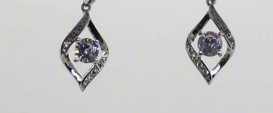 Bria Kate Premier Cubic Zircona Dangle Silver Earrings