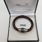 Genuine leather stainless steel magnetic clasp bracelet
