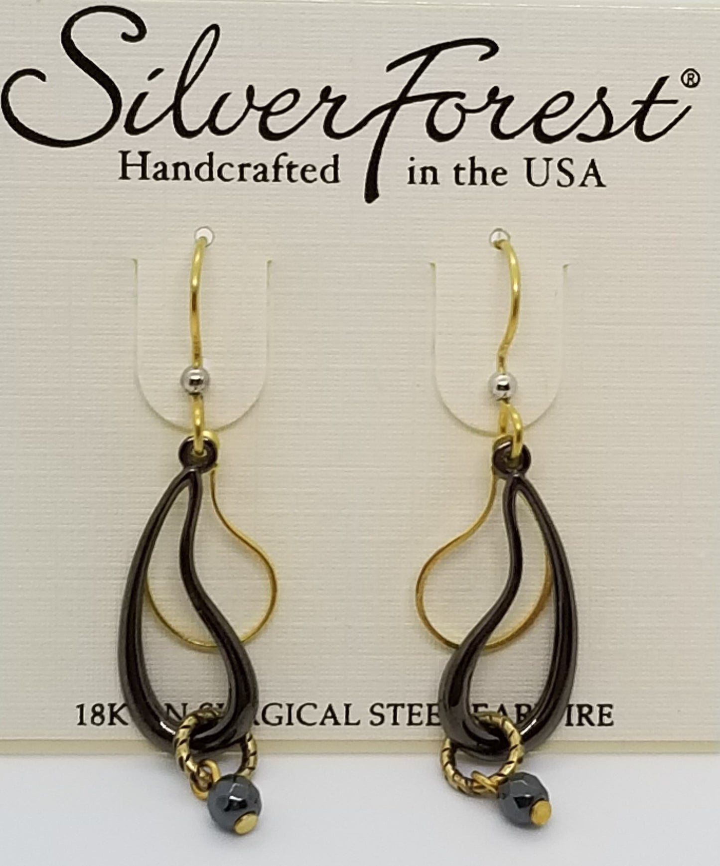 Silver forest 18kt gold plated surgical steel earrings