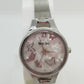 Silver base metal watch with butterflies on the dial of the